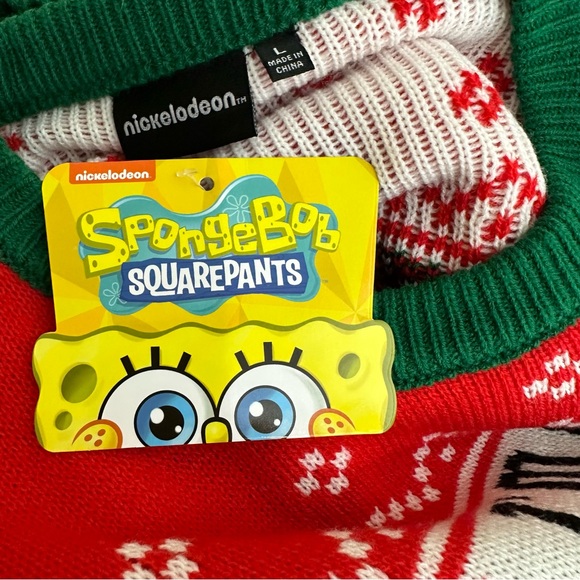 Nickelodeon SpongeBob SquarePants I’m Ready For Presents Christmas Sweater Large - Picture 5 of 6